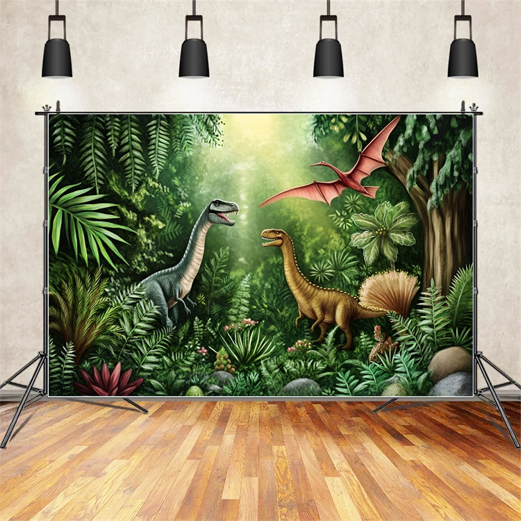 Photography Backdrops For Kids Dino Jungle World Backdrop UK GQ5-146