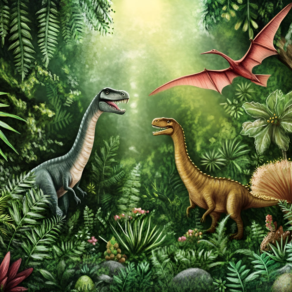 Photography Backdrops For Kids Dino Jungle World Backdrop UK GQ5-146