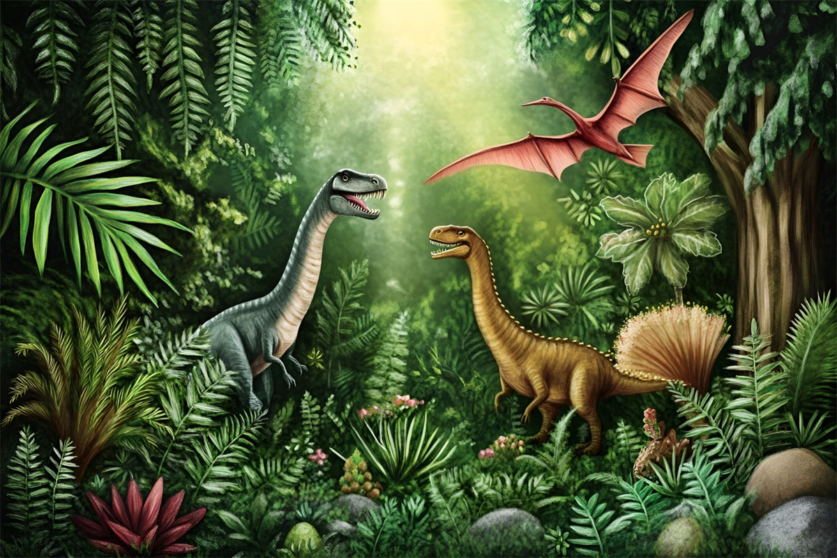 Photography Backdrops For Kids Dino Jungle World Backdrop UK GQ5-146
