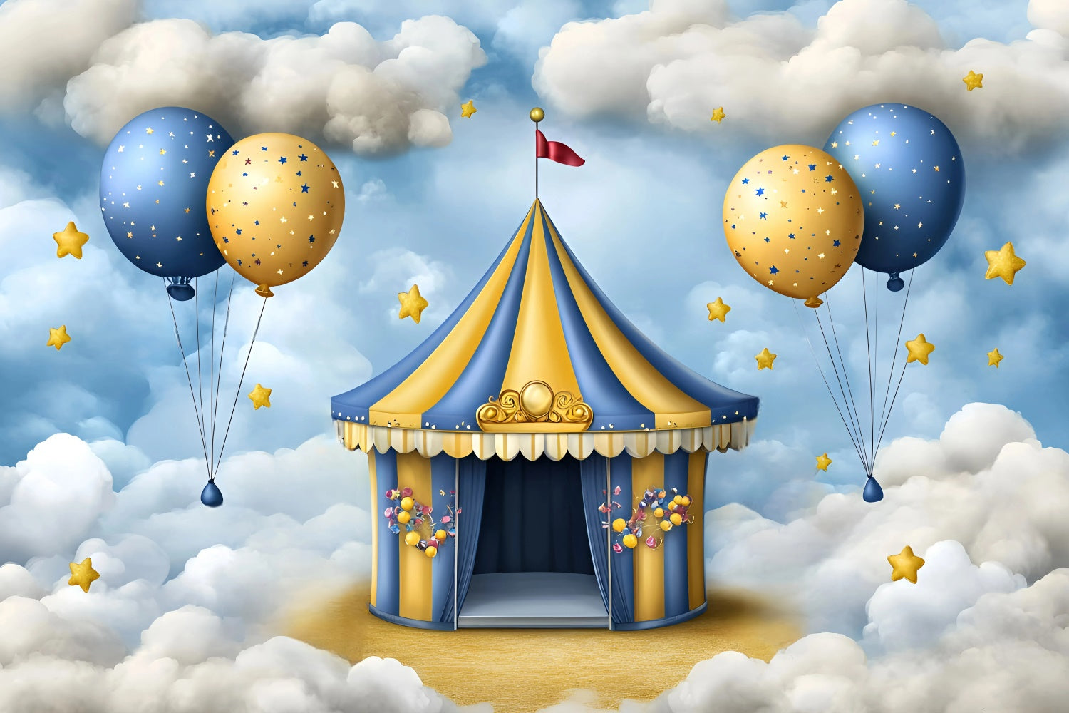 Circus Backdrop Starry Circus Dreamland Kids Photo Backdrop UK GQ5-177