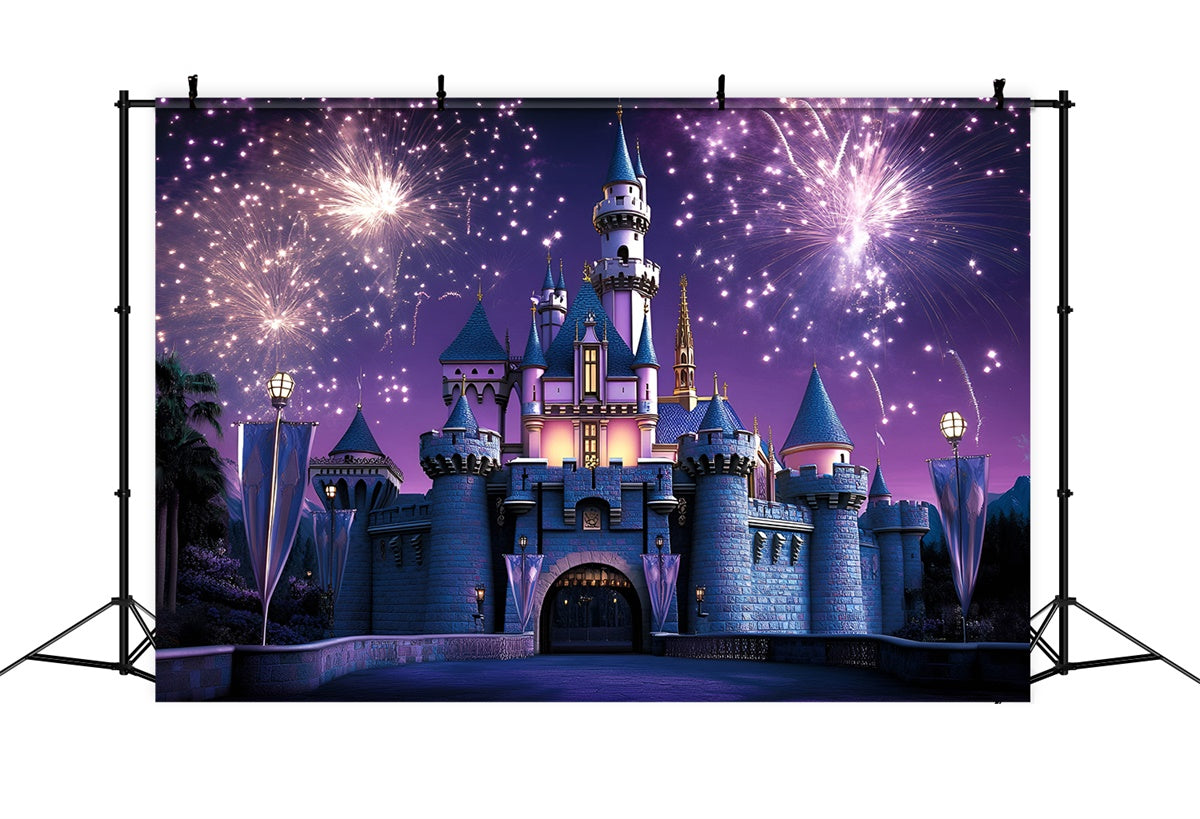 Castle Photo Backdrop Firework Magic Castle Kids Backdrop UK GQ5-178