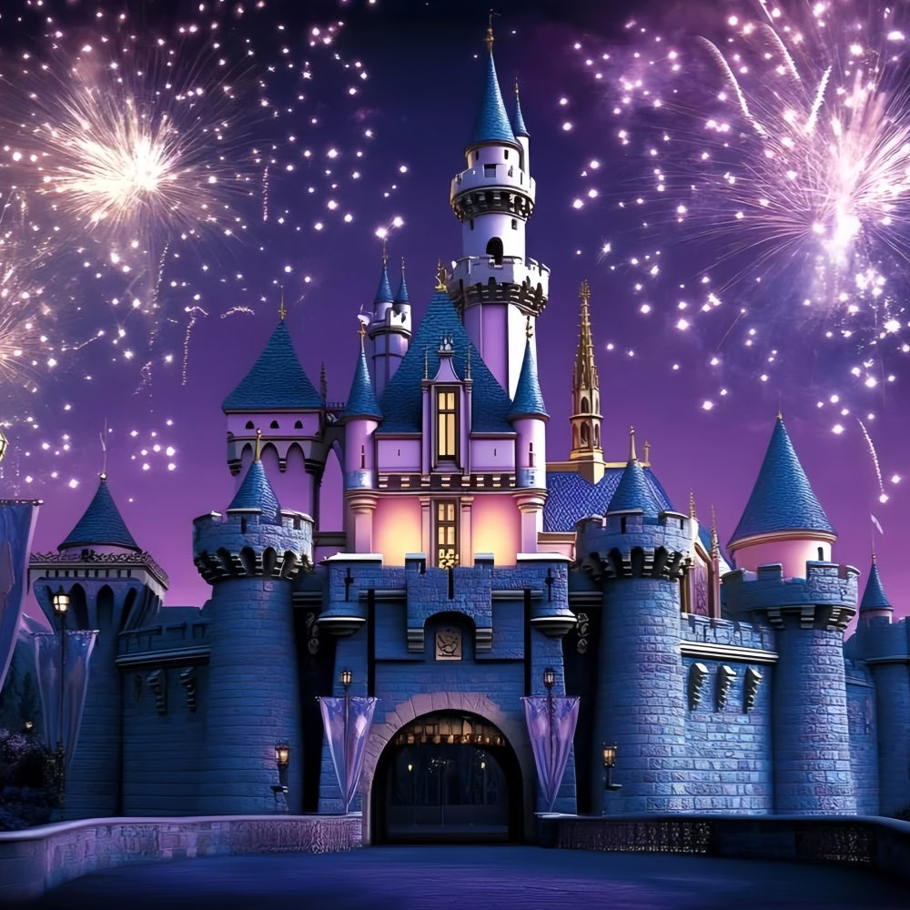 Castle Photo Backdrop Firework Magic Castle Kids Backdrop UK GQ5-178