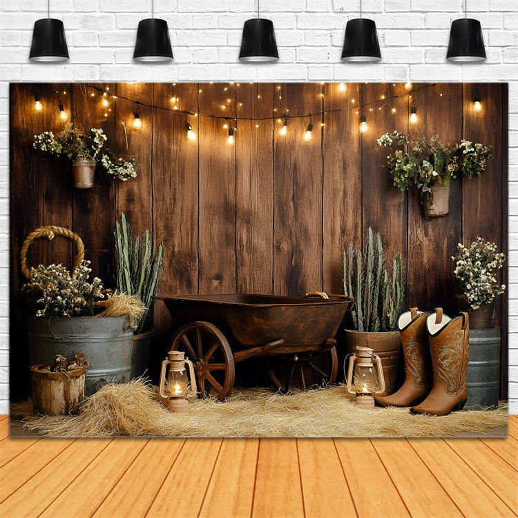 Cowboy Backdrops Cactus Charm Western Children Backdrops UK GQ5-181