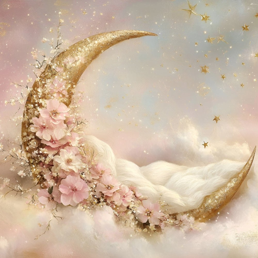 Newborn Photo Backdrop Crescent Blossom Dream Backdrop UK GQ5-198