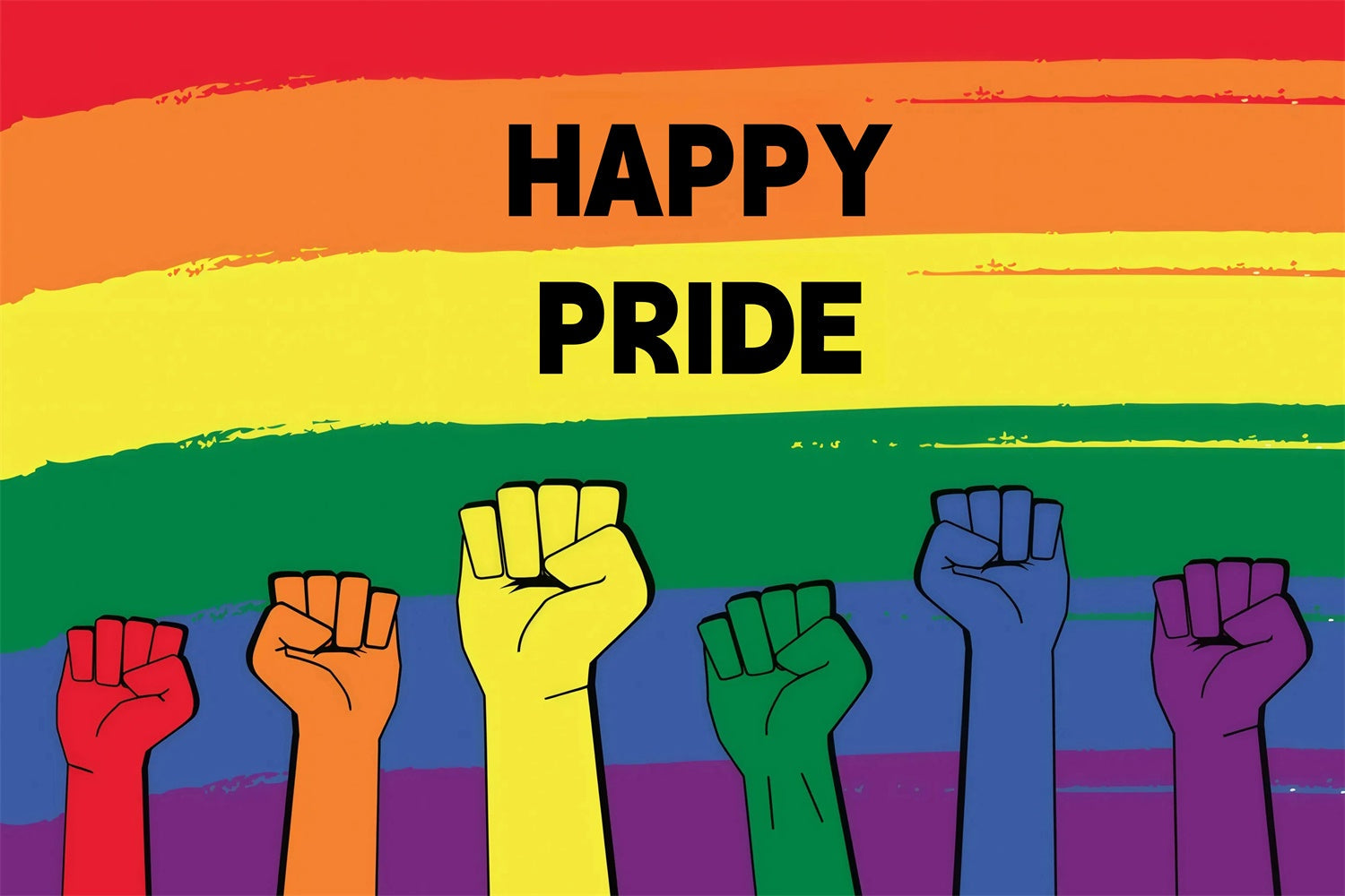 Pride Month Backdrop Happy Fists Raised Backdrop UK GQ5-228
