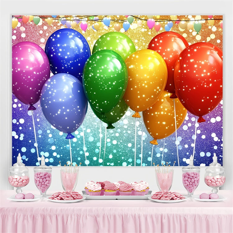 Pride Backdrops Sparkling Rainbow Balloons Backdrop UK GQ5-233