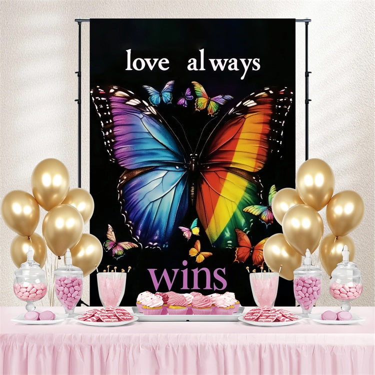 Pride Photo Backdrop Butterfly Power Pride Backdrop UK GQ5-239