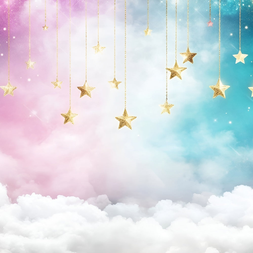 Starry Sky Backdrop Hanging Stars Pastel Sky Backdrop UK GQ5-53