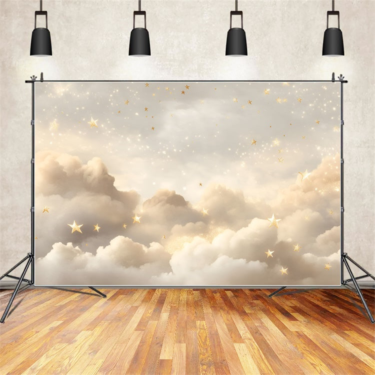 Star Photo Backdrop Gold Star Dreamy Clouds Backdrop UK GQ5-55