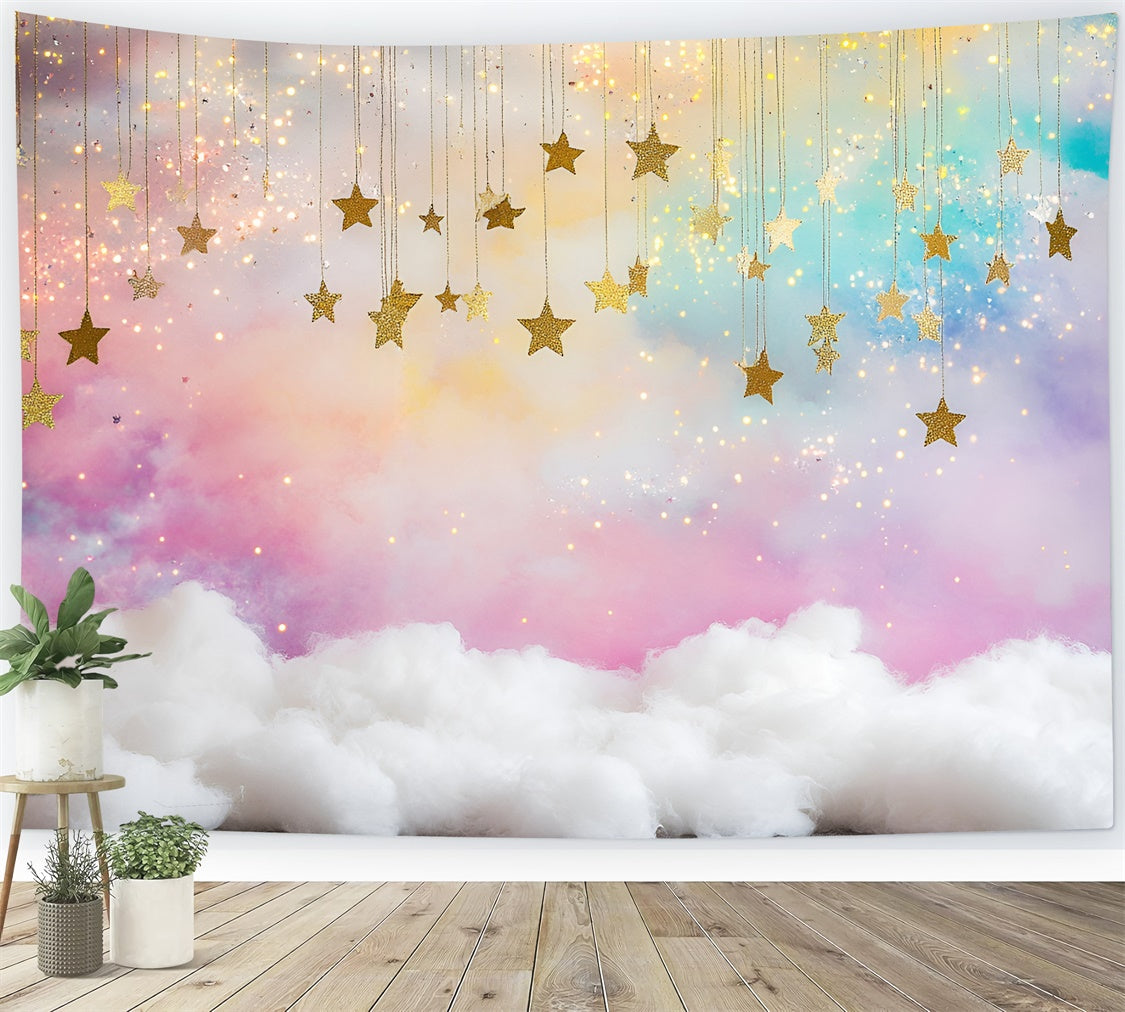 Starry Backdrop Rainbow Clouds Sparkle Backdrop UK GQ5-58
