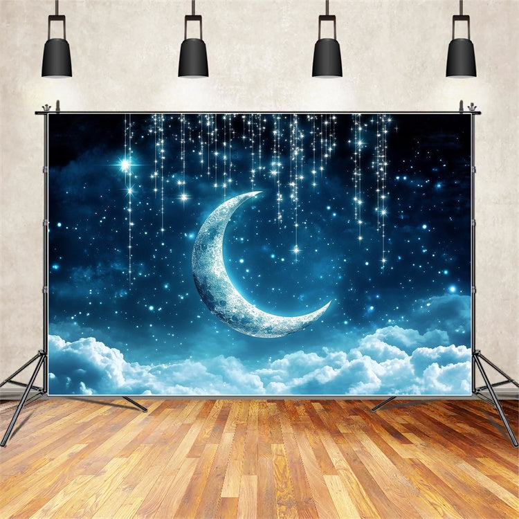 Moon And Stars Backdrop Midnight Blue Moon Backdrop UK GQ5-68