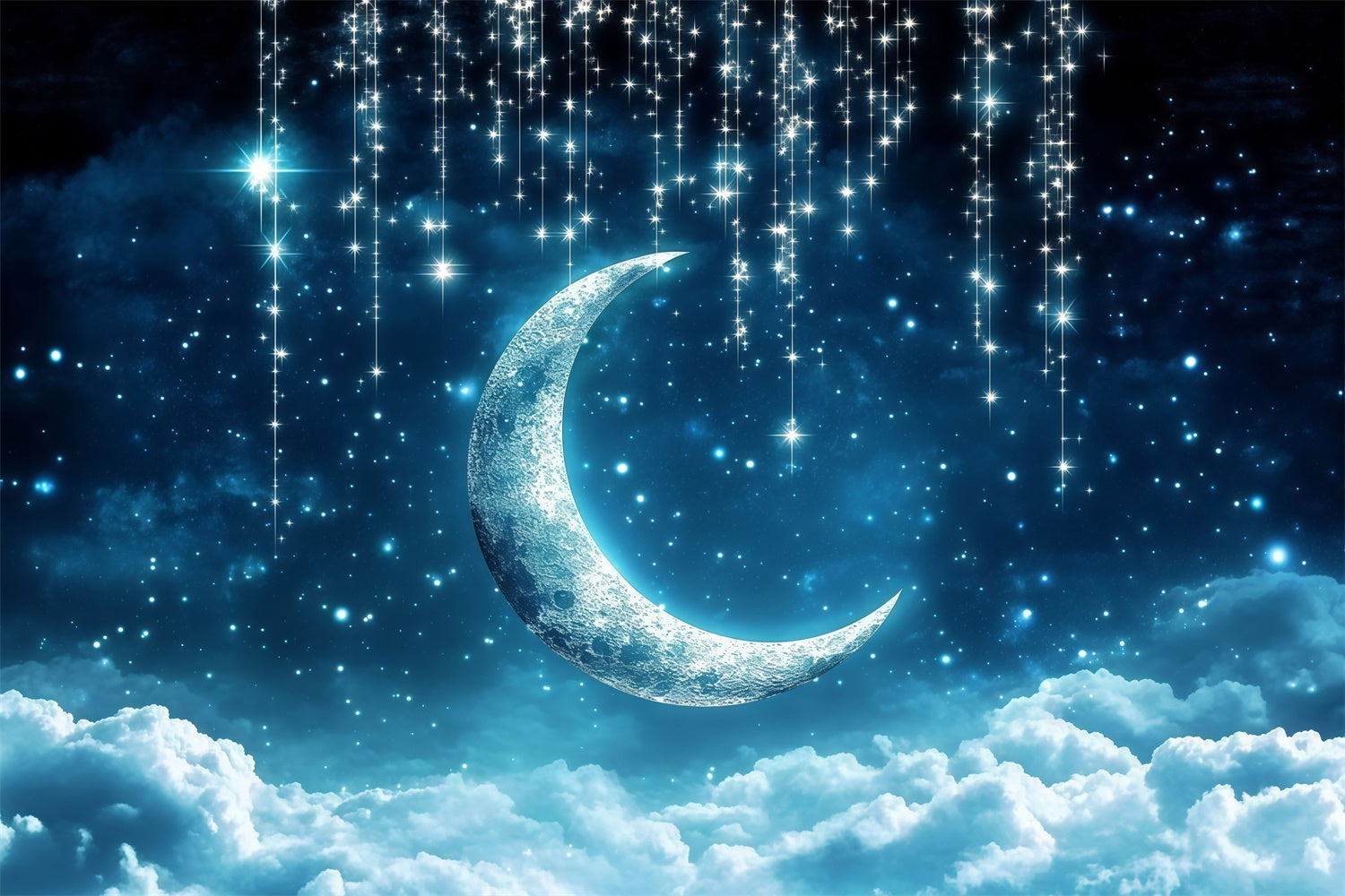 Moon And Stars Backdrop Midnight Blue Moon Backdrop UK GQ5-68