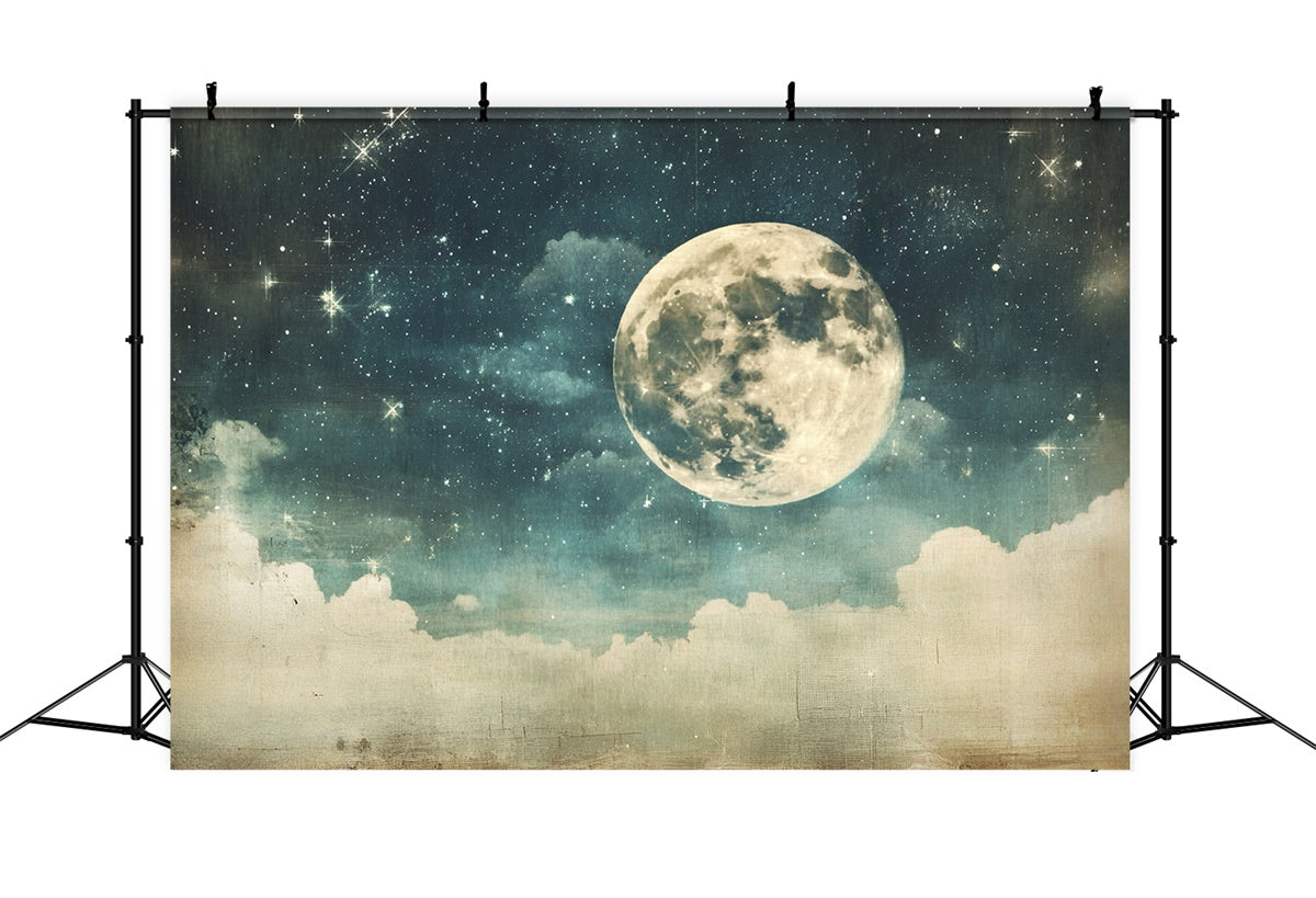 Starry Night Backdrop Vintage Moon Cloud Sky Backdrop UK GQ5-72