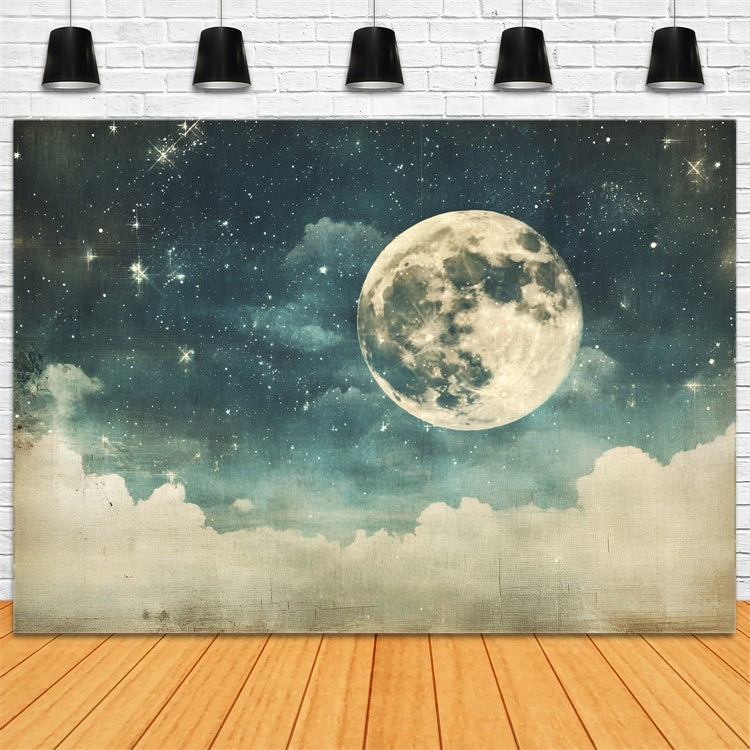 Starry Night Backdrop Vintage Moon Cloud Sky Backdrop UK GQ5-72
