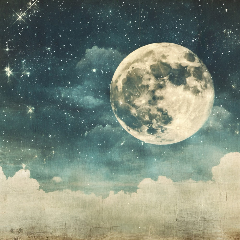 Starry Night Backdrop Vintage Moon Cloud Sky Backdrop UK GQ5-72