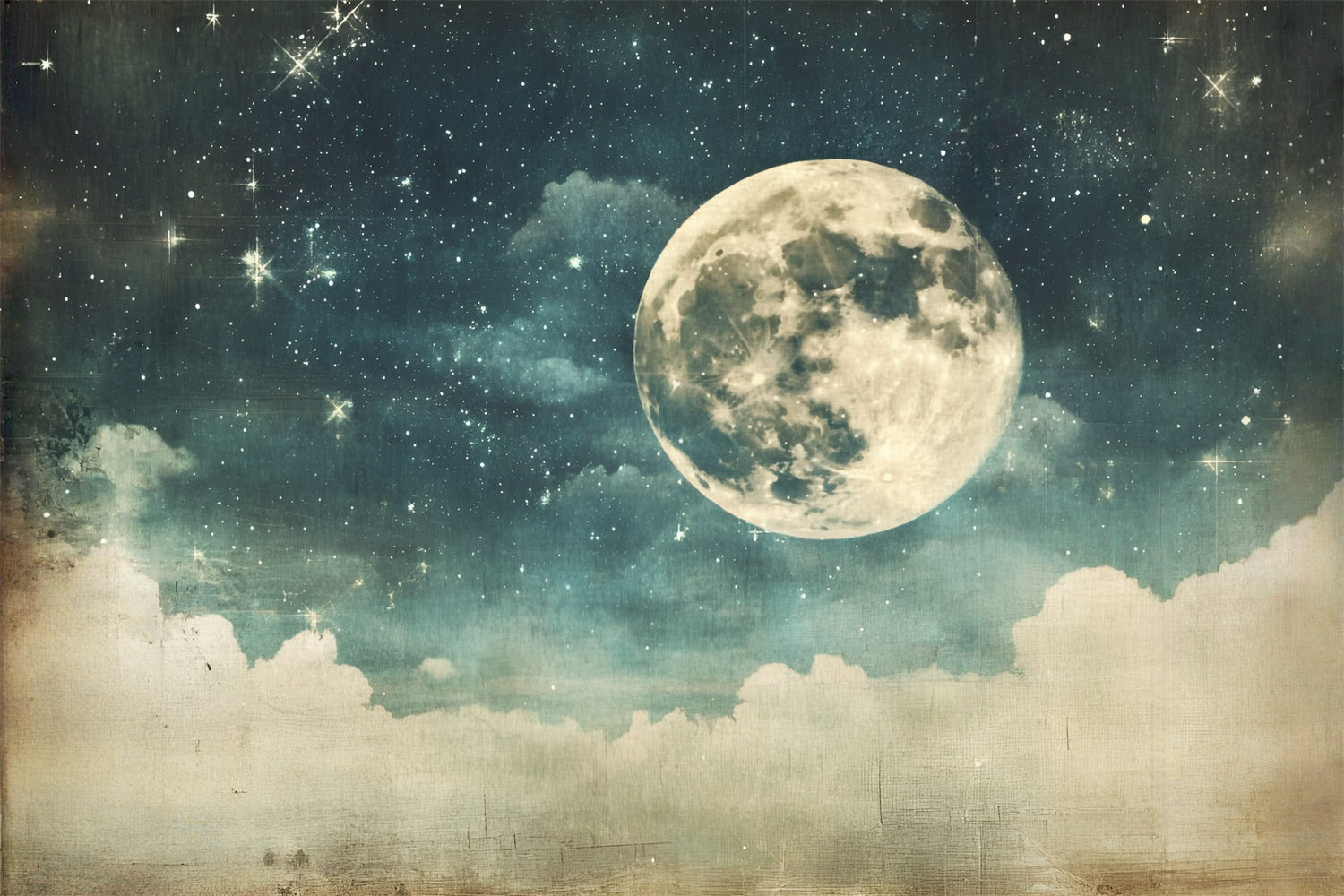 Starry Night Backdrop Vintage Moon Cloud Sky Backdrop UK GQ5-72