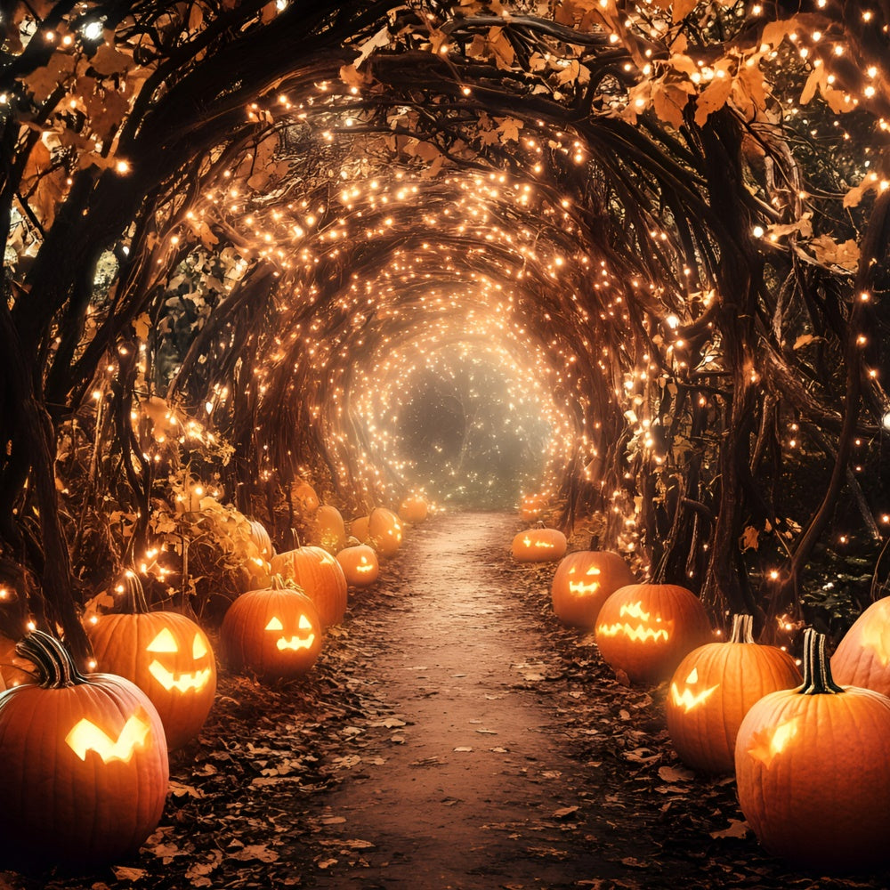 Fall Photography Backdrops Halloween Pumpkin Path Backdrop UK GQ5-97