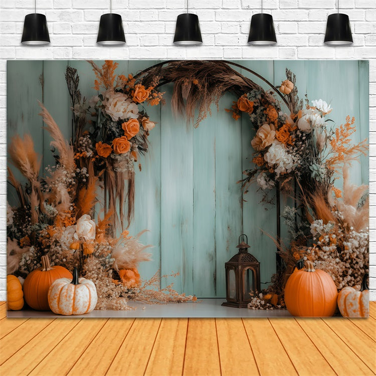 Bohemian Backdrop Pumpkin Floral Arch Fall Backdrops UK GQ57-100