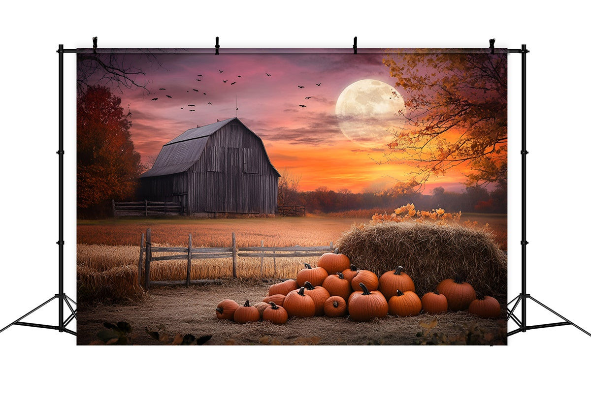 Sunset Backdrop Twilight Barn Scene Autumn Backdrops UK GQ57-106