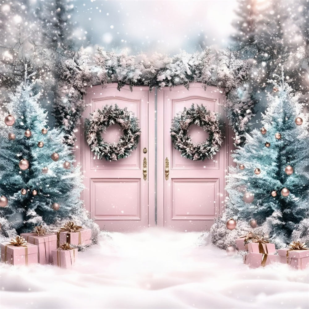 Christmas Photo Backdrop Enchanted Blush Entry Backdrop UK GQ57-12