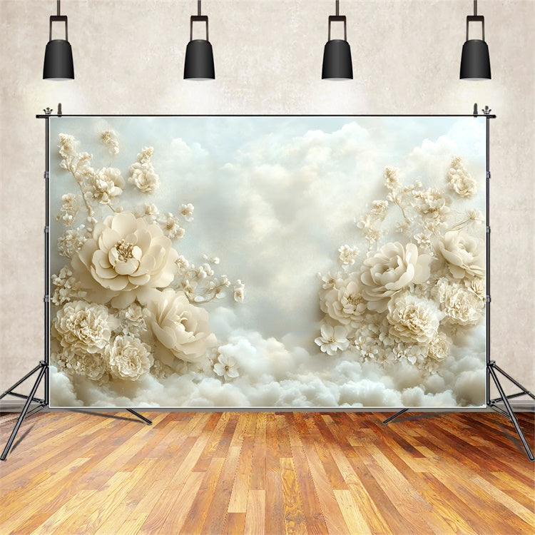 Cloud Photo Backdrop Floating Flowers Dream Backdrop UK GQ57-121