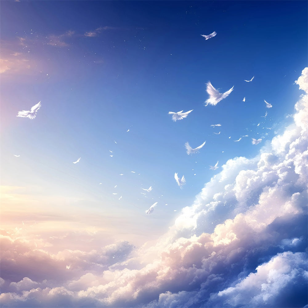 Blue Sky Backdrop Feather Drift Cloud Sky Backdrop UK GQ57-127
