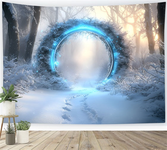 Winter Backdrop Photography Glowing Magic Arch Backdrop UK GQ57-153