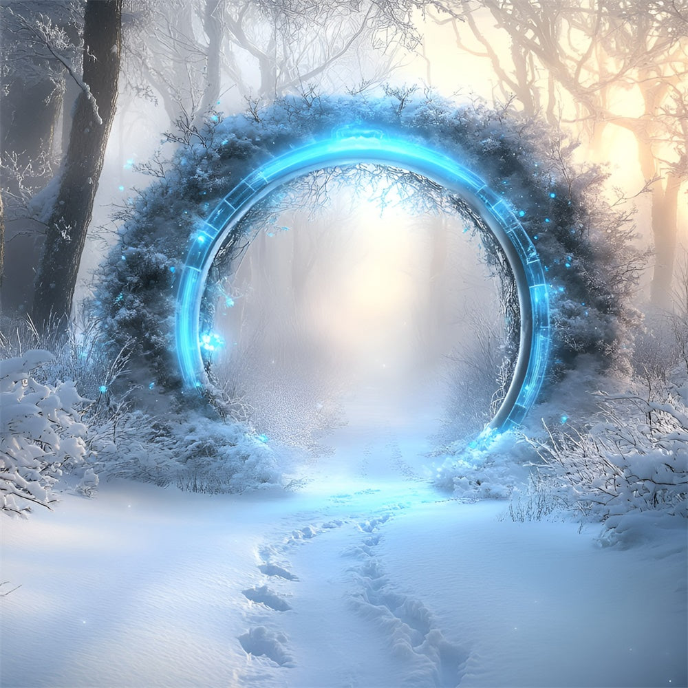 Winter Backdrop Photography Glowing Magic Arch Backdrop UK GQ57-153