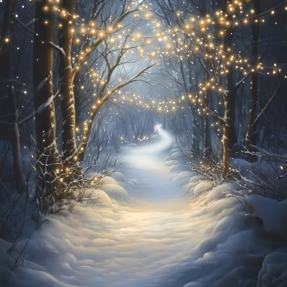 Winter Forest Backdrop Silent Glow Woodland Backdrop UK GQ57-160