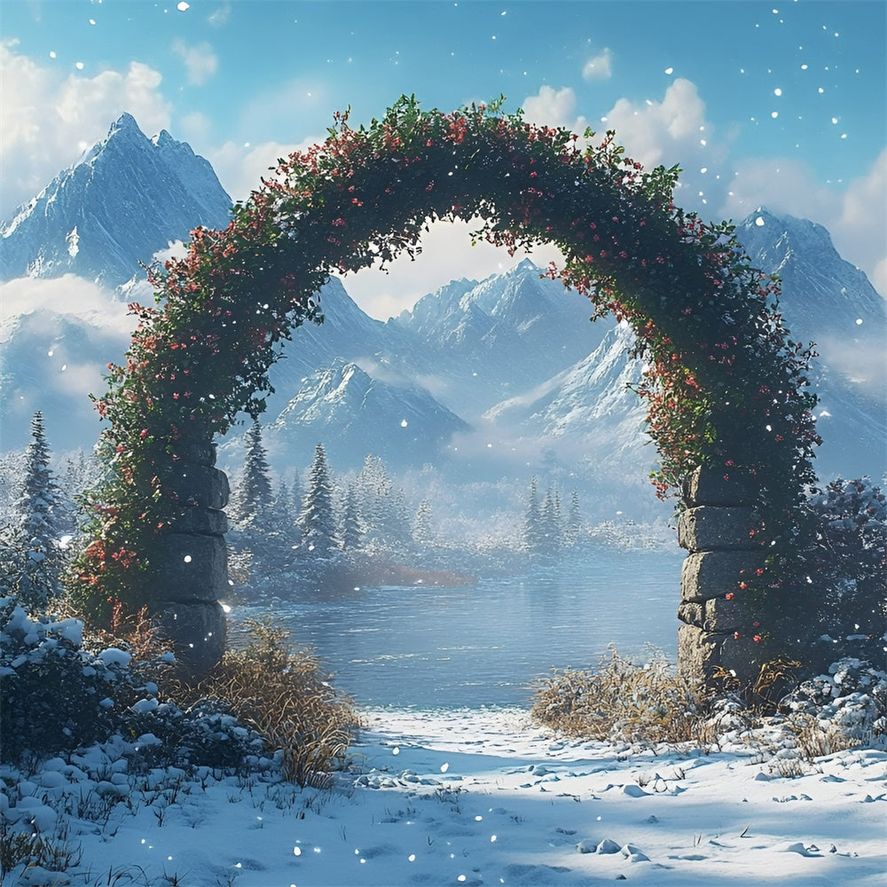 Winter Scene Backdrop Winter Bloom Archway Backdrop UK GQ57-169