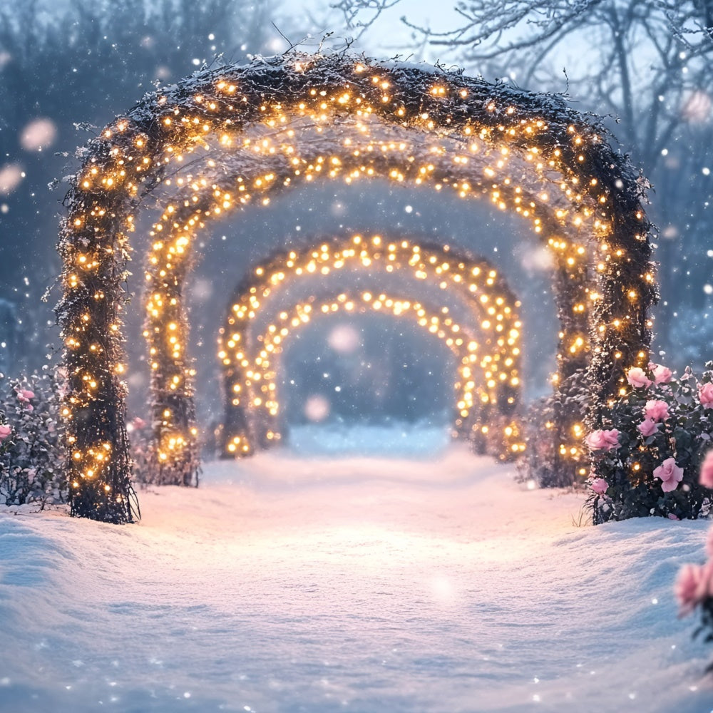 Winter Photography Backdrops Sparkling Rose Trail Backdrop UK GQ57-171
