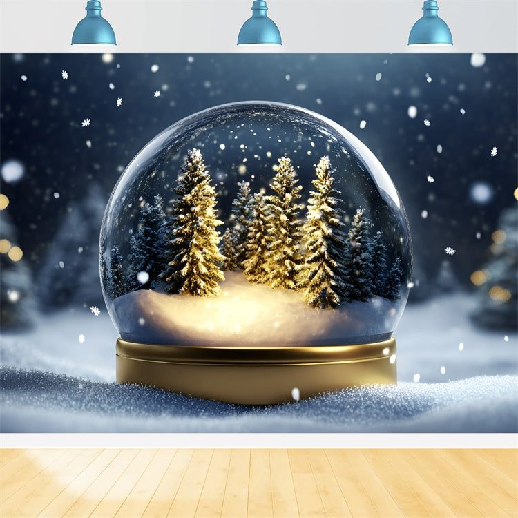 Snow Globe Backdrop Enchanted Globe Forest Backdrop UK GQ57-173