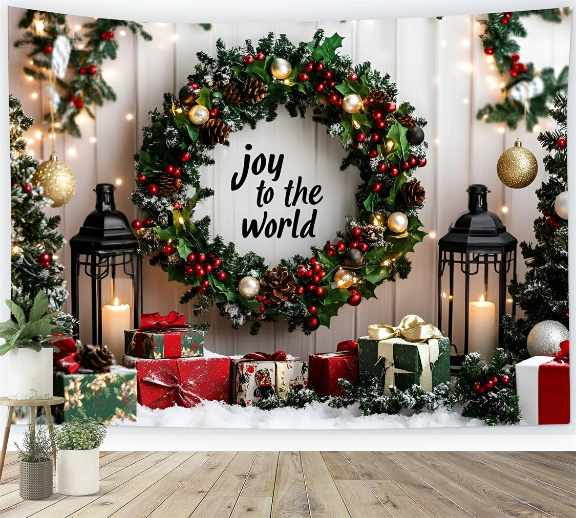 Christmas Backdrop For Photos Garland Glow Gifts Backdrop UK GQ57-18