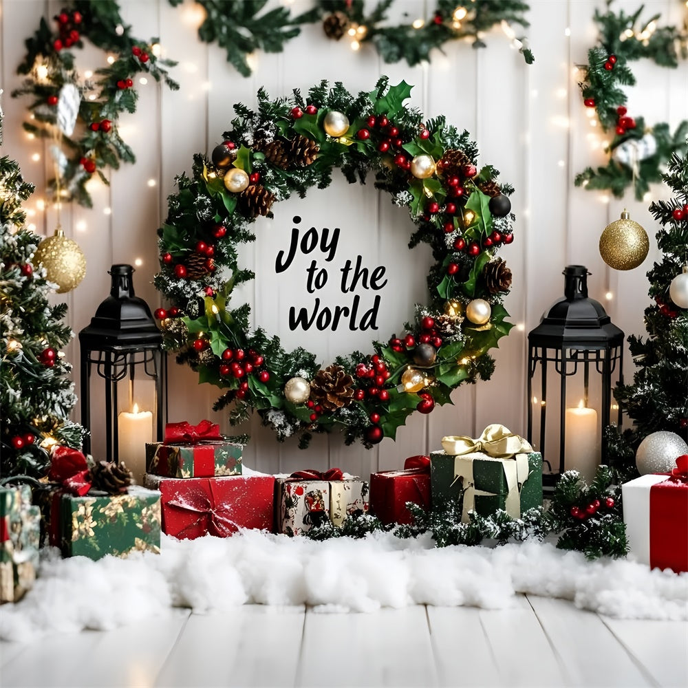 Christmas Backdrop For Photos Garland Glow Gifts Backdrop UK GQ57-18