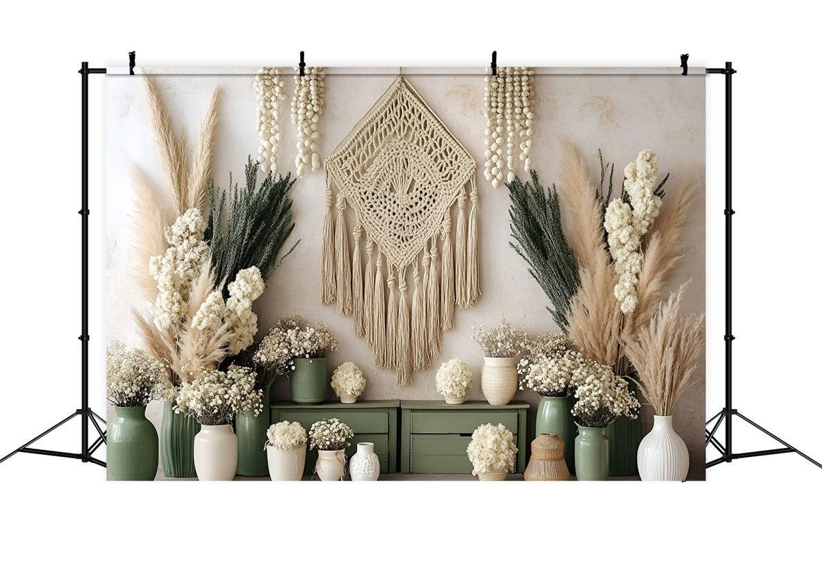Boho Photo Backdrop Natural Harmony Corner Backdrop UK GQ57-212