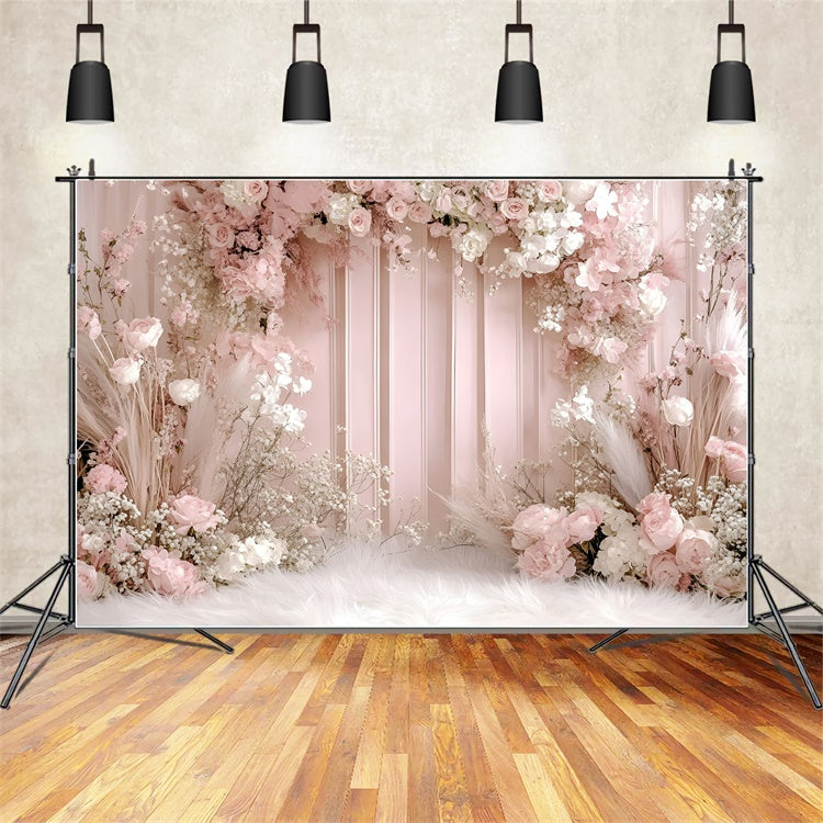 Bohemian Photo Backdrop Pink Garden Romance Backdrop UK GQ57-217