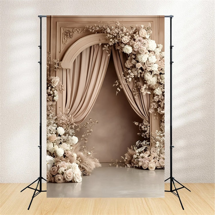 Boho Photography Backdrop Vintage Rose Arch Backdrop UK GQ57-223