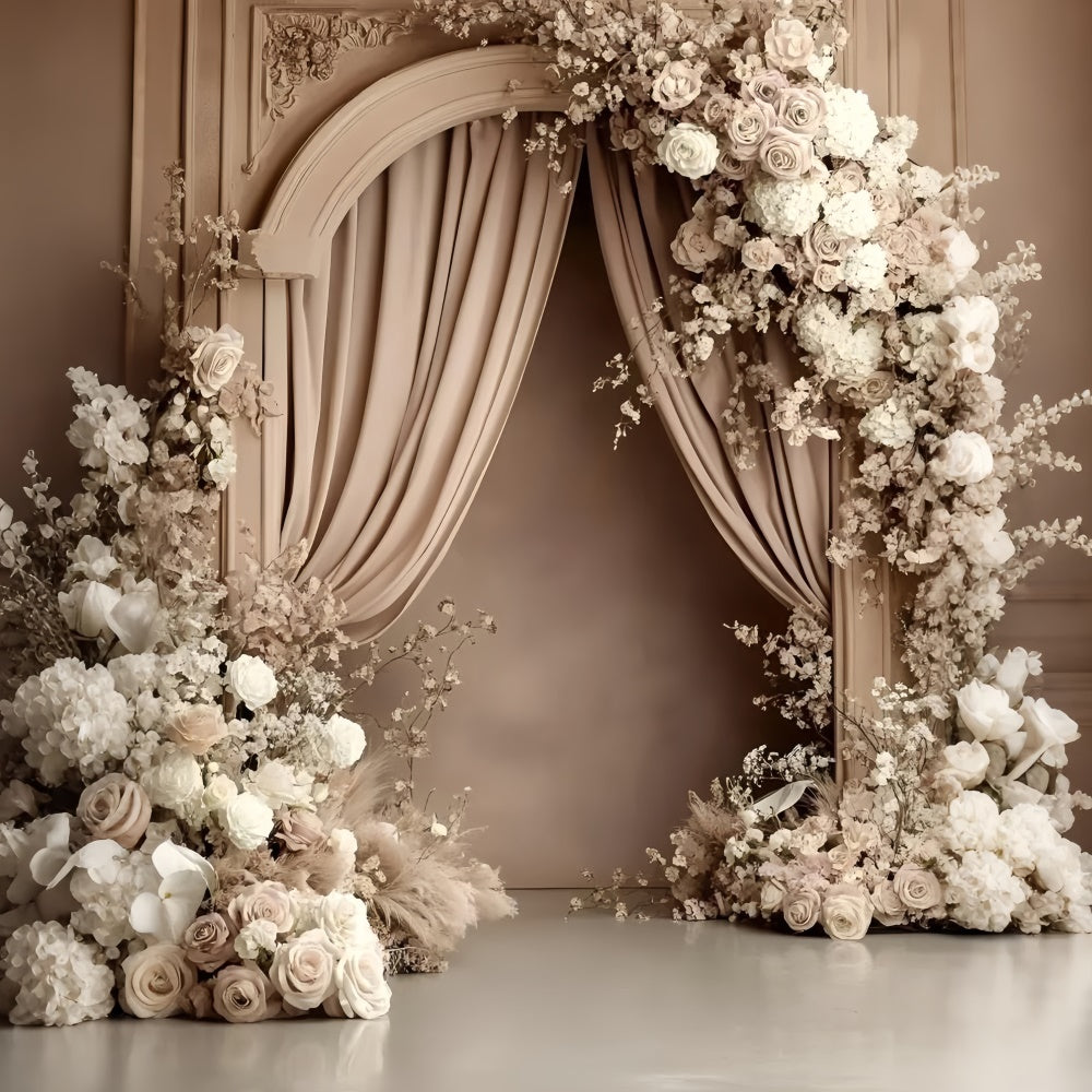 Boho Photography Backdrop Vintage Rose Arch Backdrop UK GQ57-223