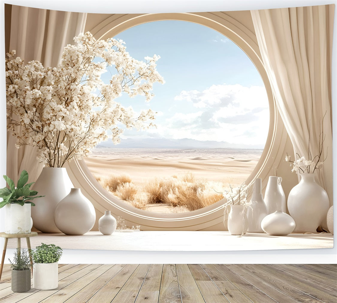 Boho Backdrop Desert Bloom Round Window Backdrop UK GQ57-227