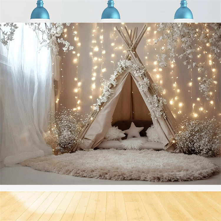 Bohemian Backdrop Fairylight Blossom Tent Backdrop UK GQ57-229