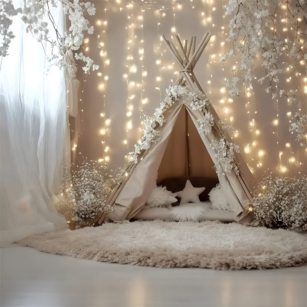 Bohemian Backdrop Fairylight Blossom Tent Backdrop UK GQ57-229