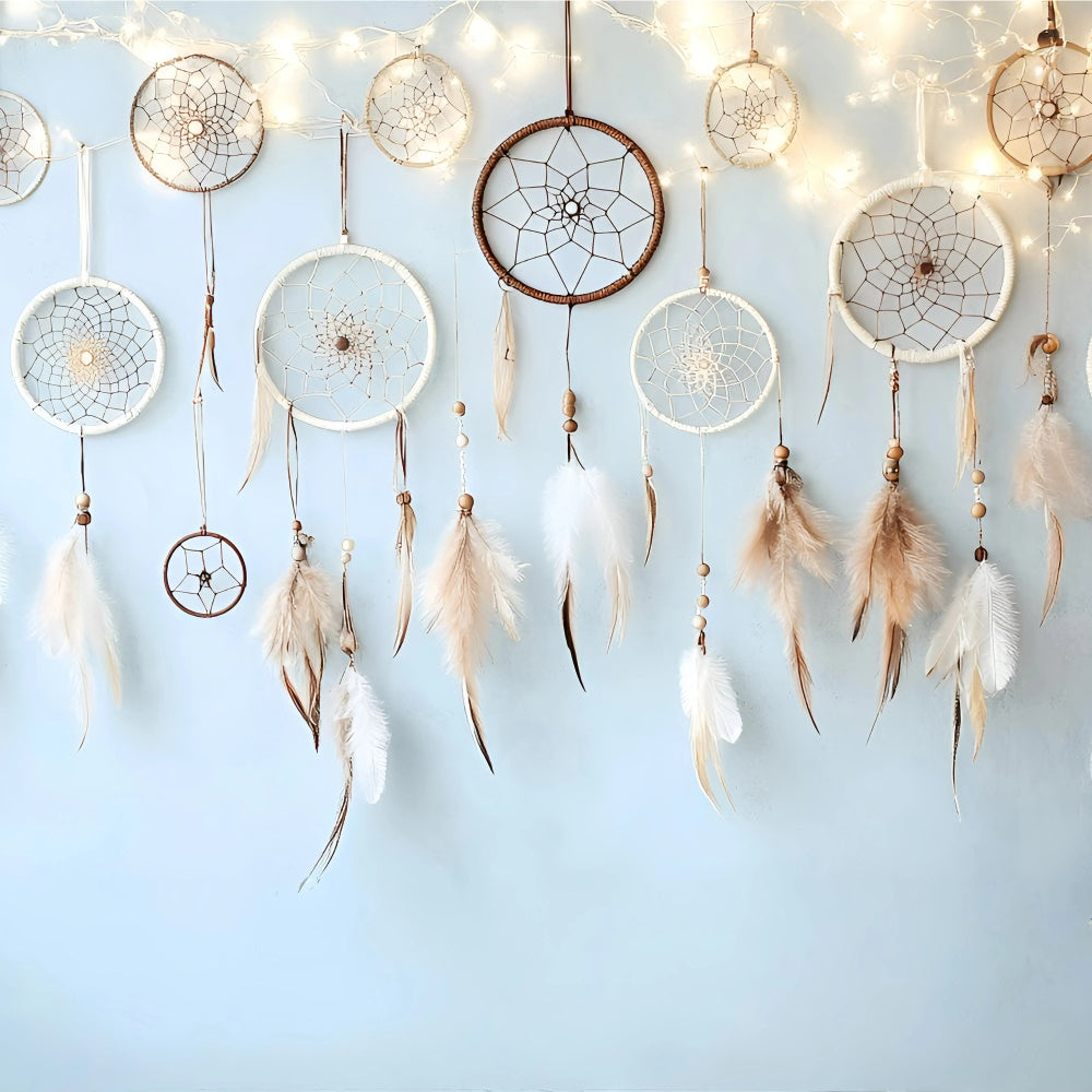 Boho Backdrop Feathered Dreamcatcher Serenity Backdrop UK GQ57-237