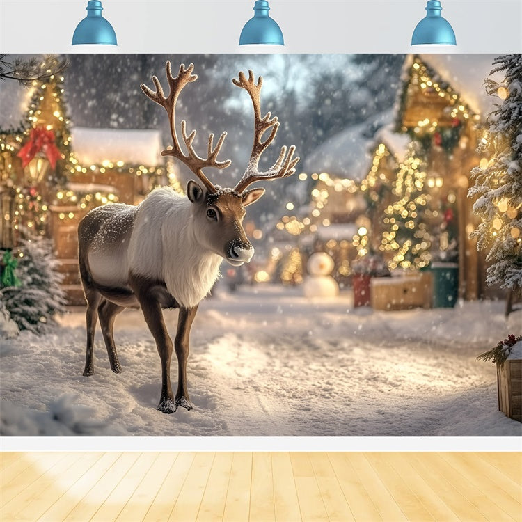 Christmas Photo Backdrop Reindeer Village Magic Backdrop UK GQ57-32