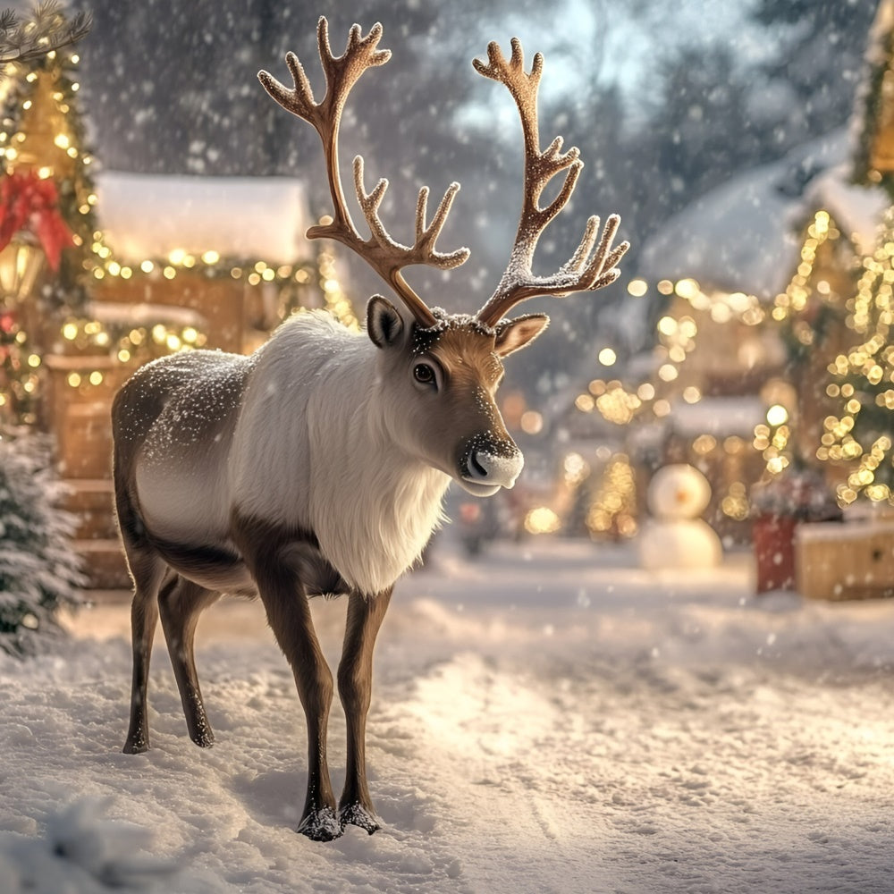 Christmas Photo Backdrop Reindeer Village Magic Backdrop UK GQ57-32