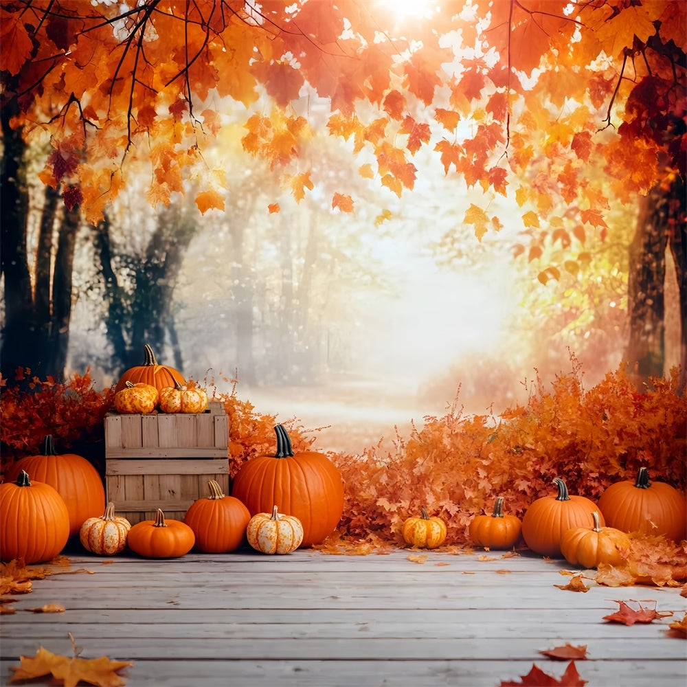 Autumn Forest Backdrop Harvest Pumpkin Path Backdrop UK GQ57-71