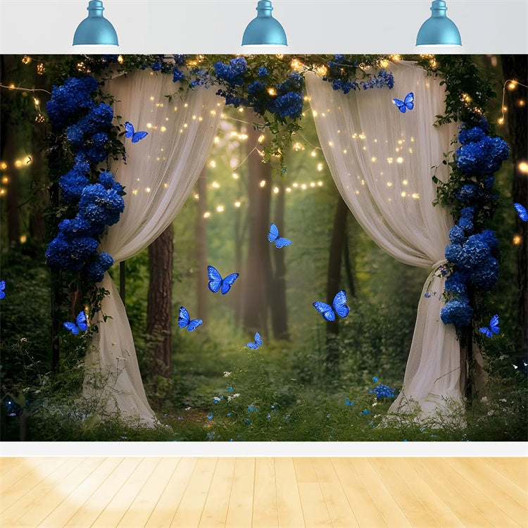 Forest Photo Backdrop Twilight Butterfly Path Backdrop UK GQ57-75