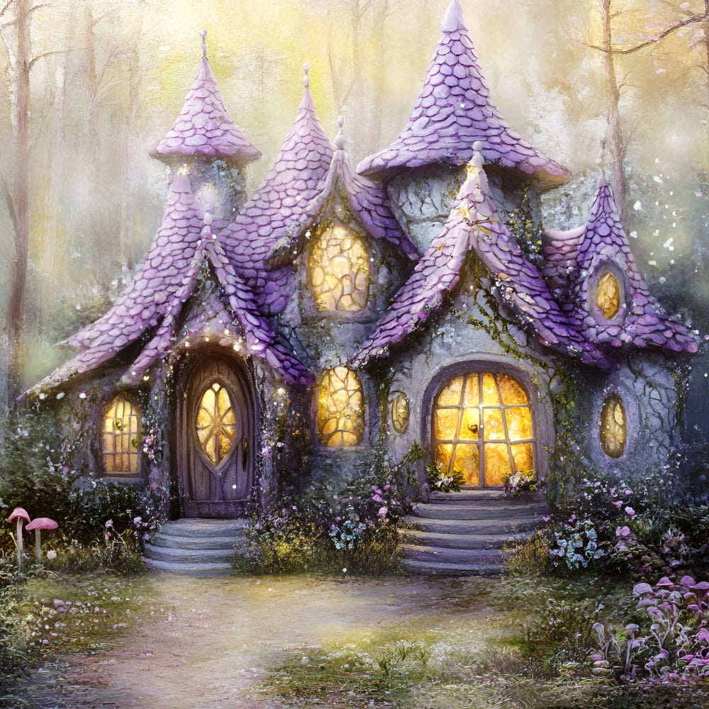 Fairy Forest Backdrop Lavender Cottage Dreams Backdrop UK GQ57-76