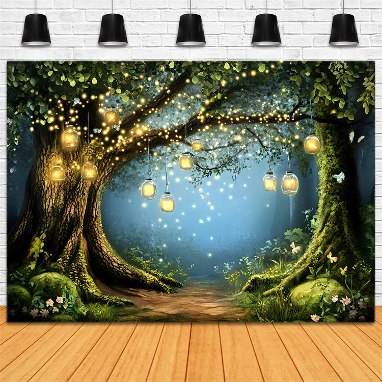 Photo Backdrop Forest Firefly Lantern Dreams Backdrop UK GQ57-80