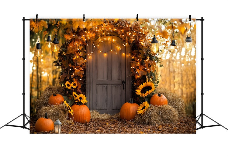 Autumn Photography Backdrops Sunflower Glow Entry Backdrop UK GQ57-93