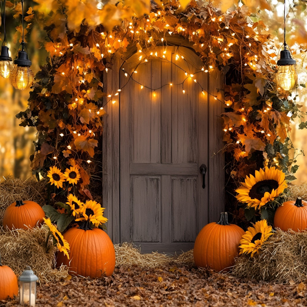 Autumn Photography Backdrops Sunflower Glow Entry Backdrop UK GQ57-93